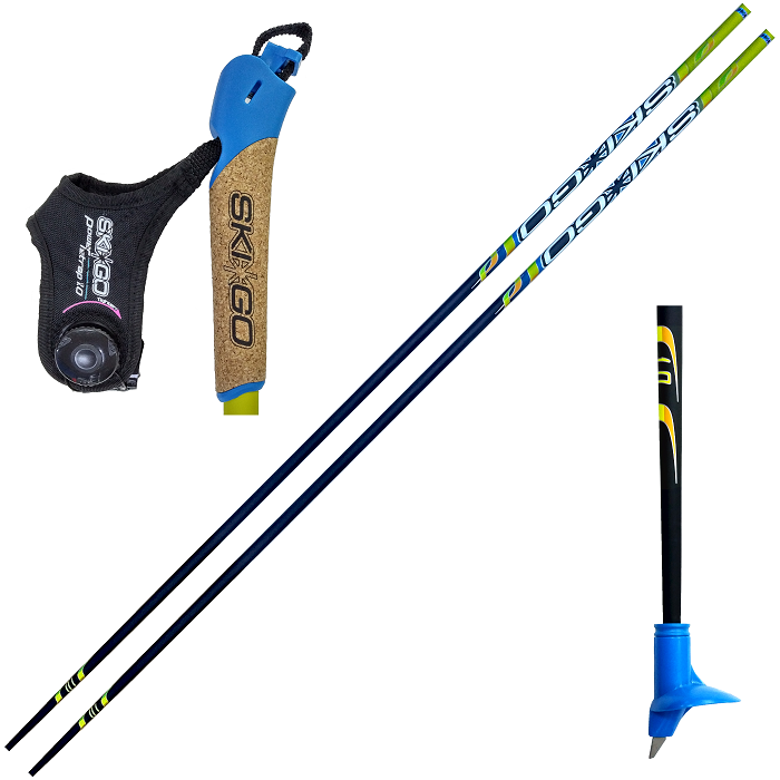 Лыжные палки SKIGO (23) Power Strap 1.0 (Карбон 100%) (желтый) (_150)